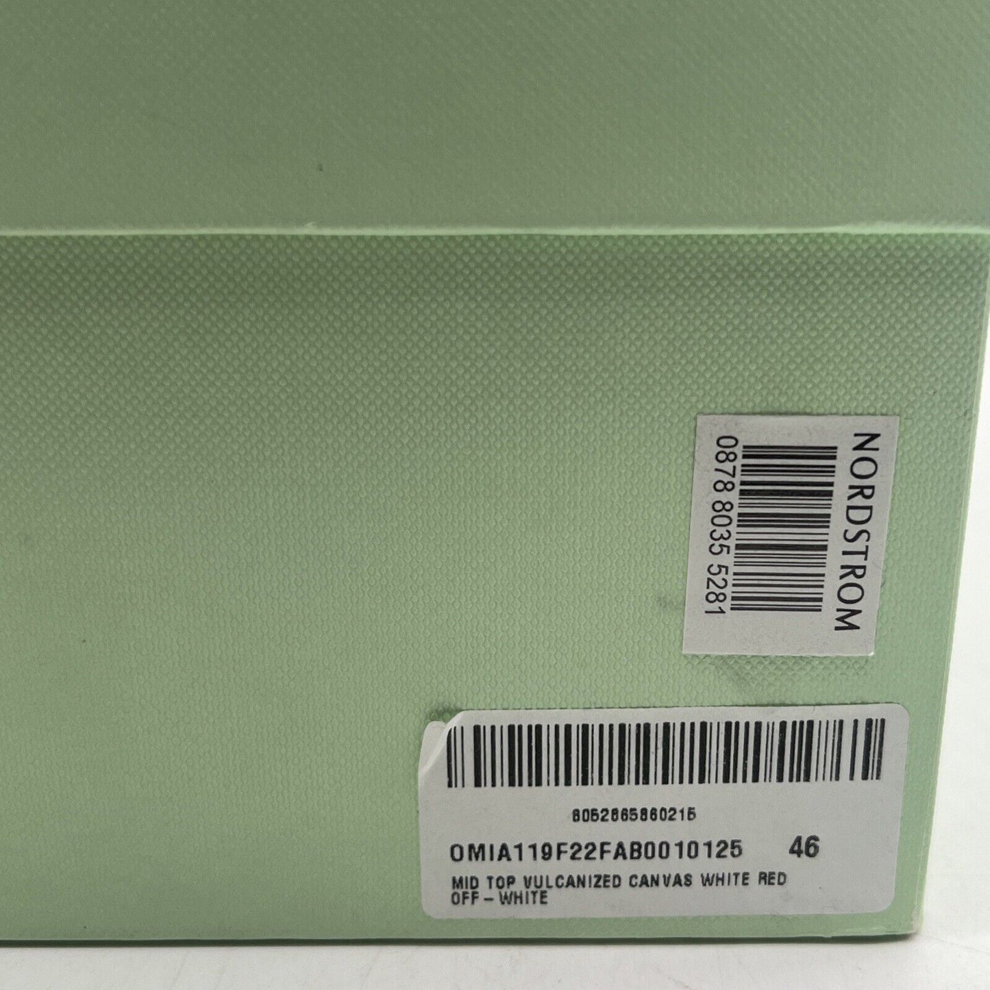 Size 46 EU / 12 US - Off-White Sneaker Vulcanized Mid White Burgundy