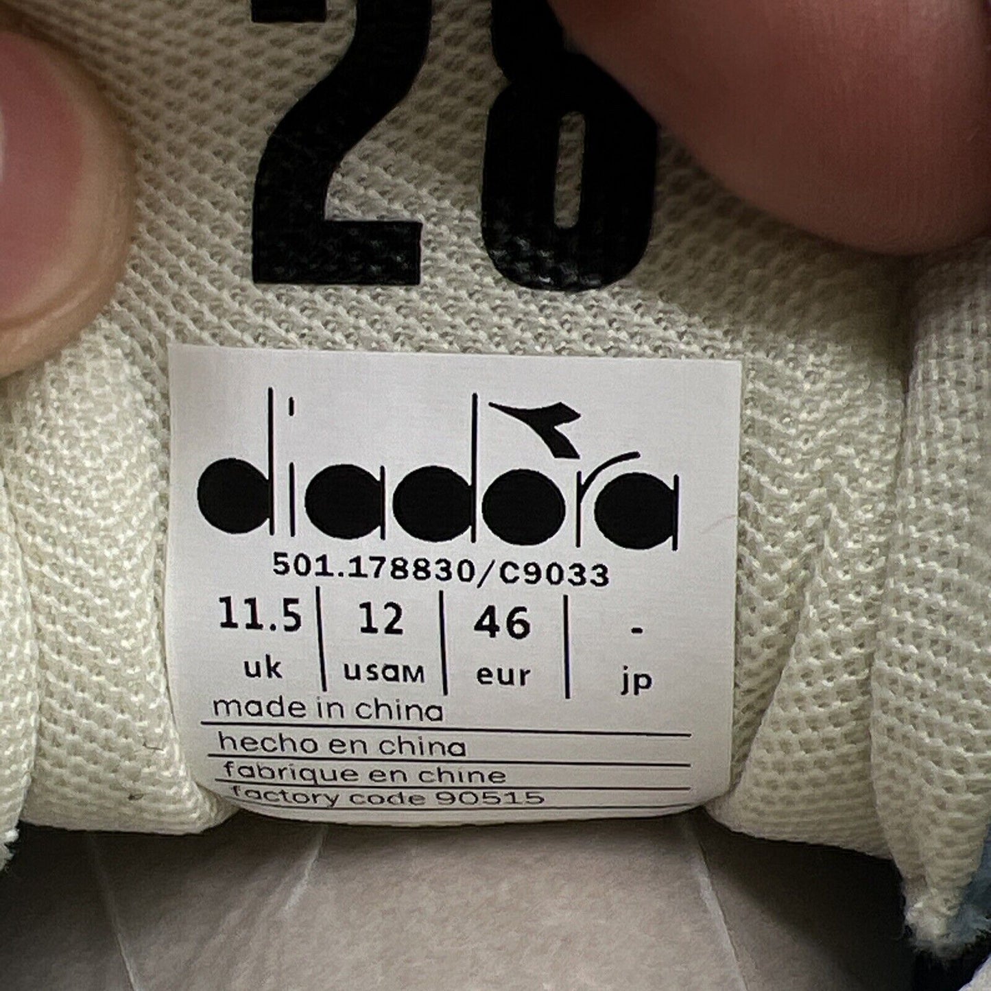 Size 12 - Diadora N9002 Rocky Clubber Lang White Blue Suede (501178830-C9033)