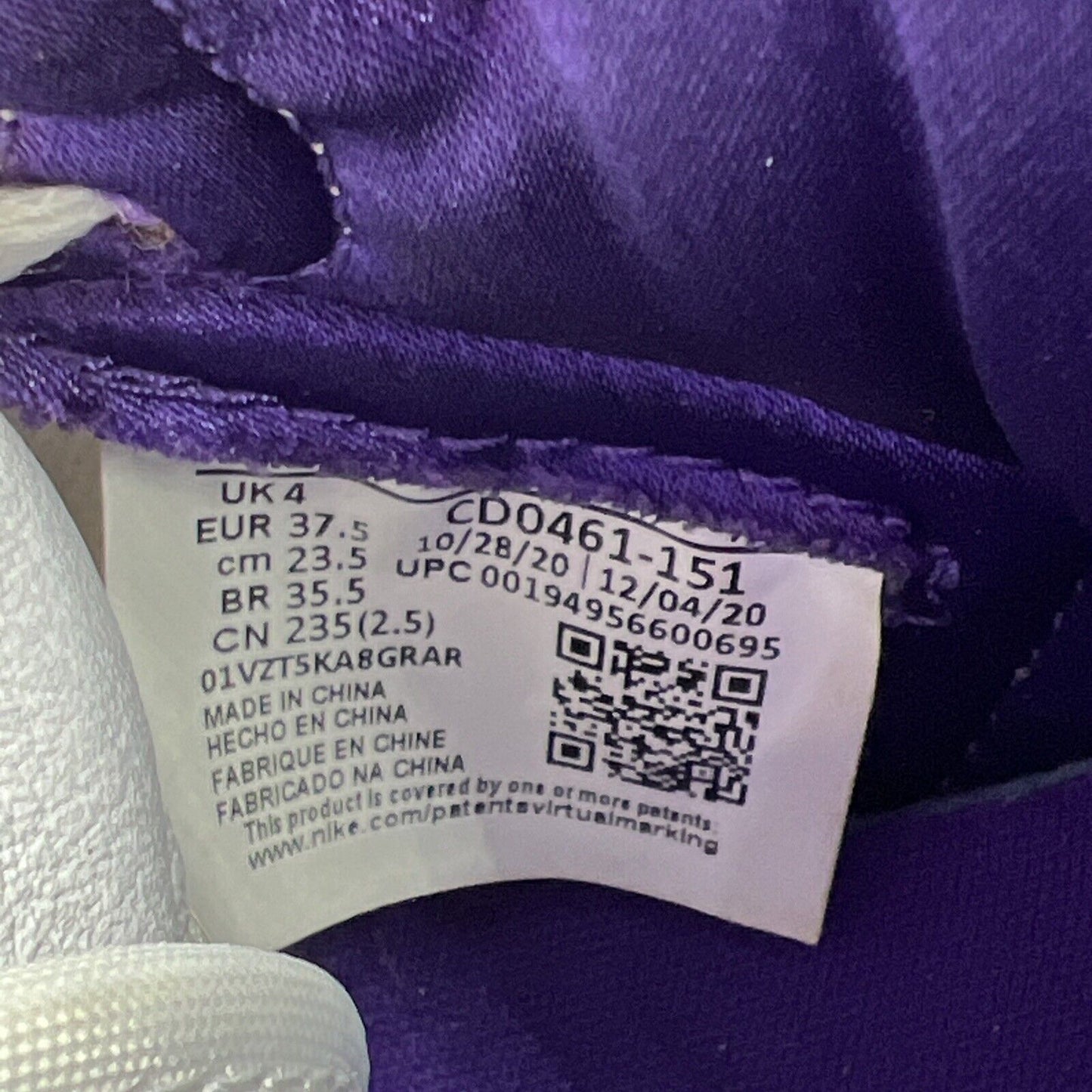 Size 6.5 - Air Jordan 1 OG High Court Purple W (CD0461-151)