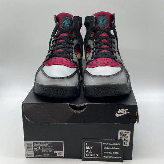Size 10.5- Nike Air Flight Huarache Airbrush Bordeaux Suede Leather (FD0189-001)