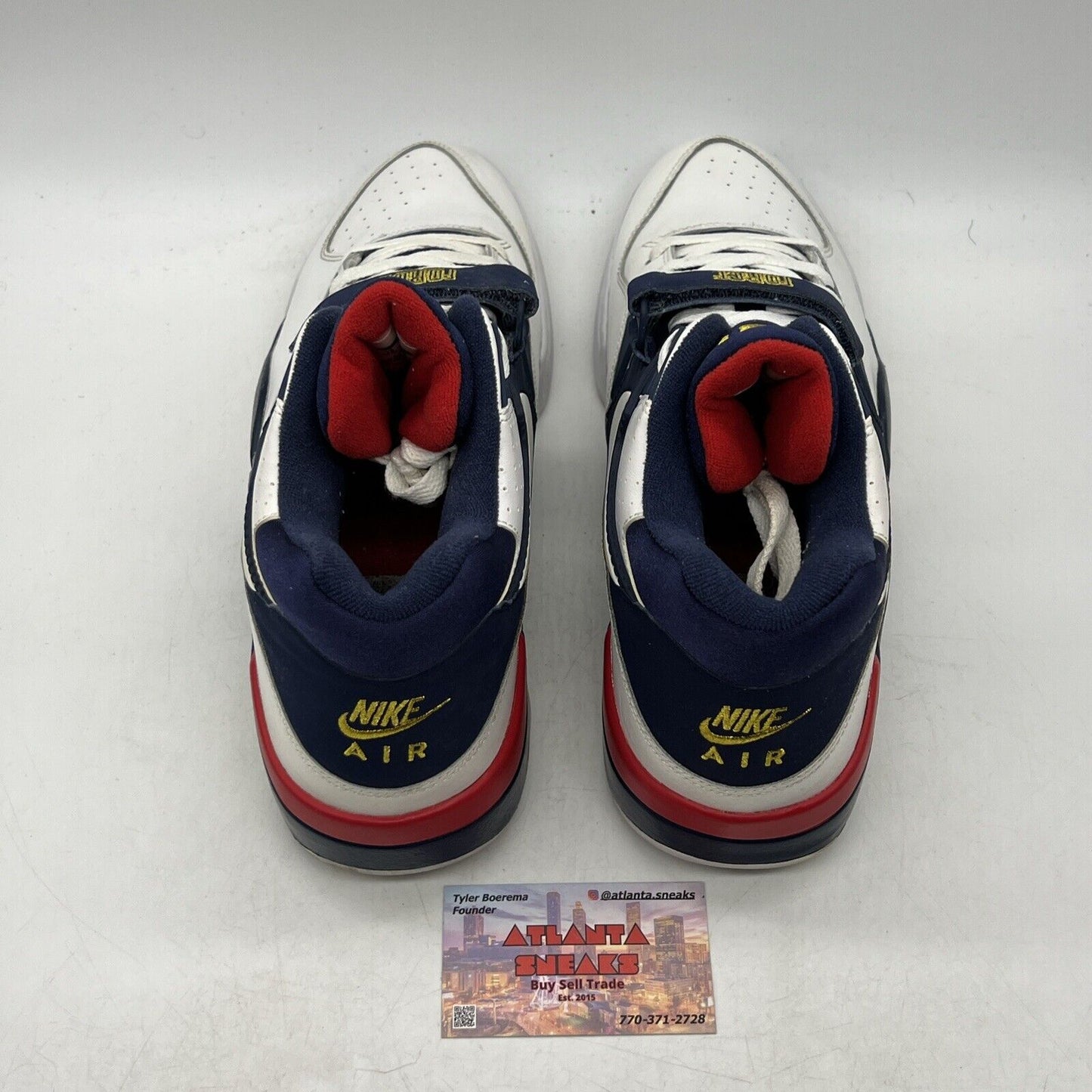 Size 12 - Nike Air Force 180 2012 Dream Team Red Navy White Leather (310095-100)