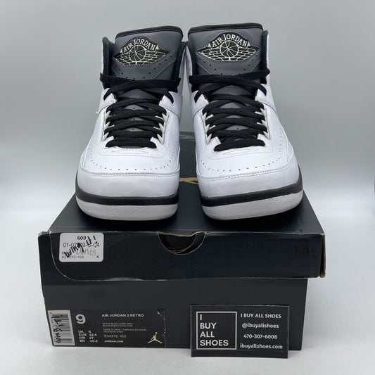 Size 9 - Air Jordan 2 Retro Wing It Black Grey White Leather (834272-103)