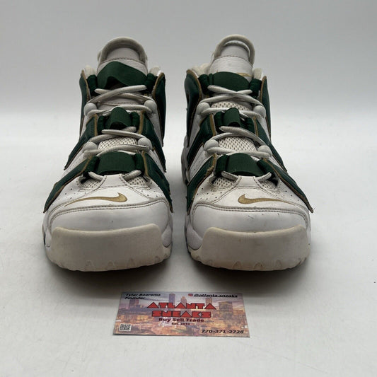 Size 10 - Nike Air More Uptempo QS Atlanta Green Gold White Leather (AJ3139-100)