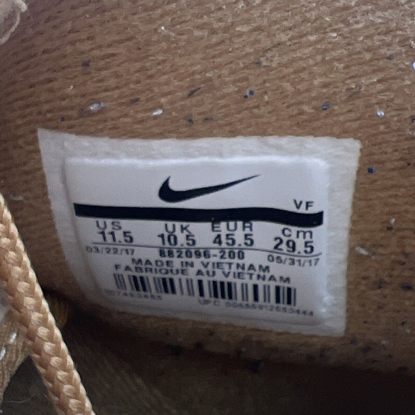 Size 11.5 - Nike Air Force 1 '07 LV8 WB High Flax (882096-200)