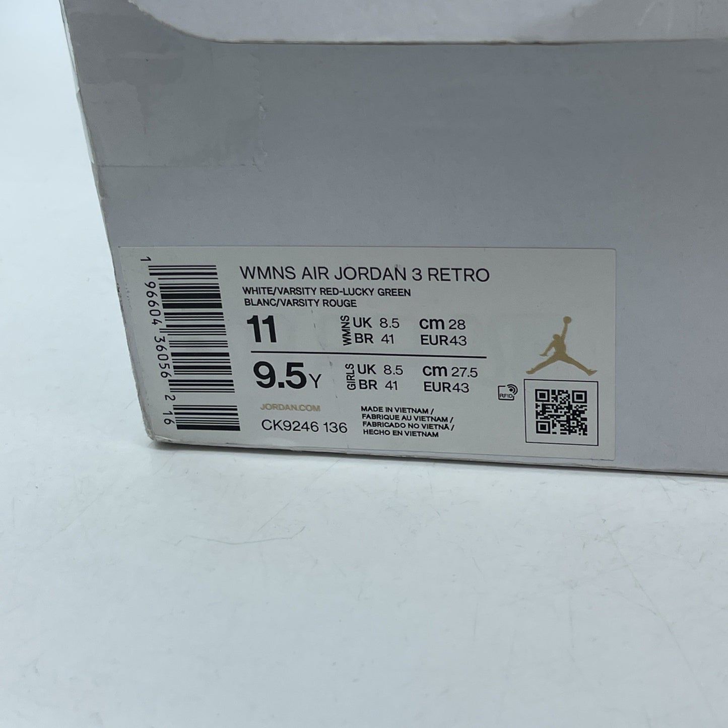 Size 11W - Jordan 3 Retro Lucky Green Grey White Suede Leather (CK9246-136)