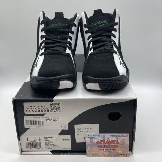 Size 8 - Reebok Kamikaze 2 Retro 2020 Sonics Black Suede White Leather (FY7512)