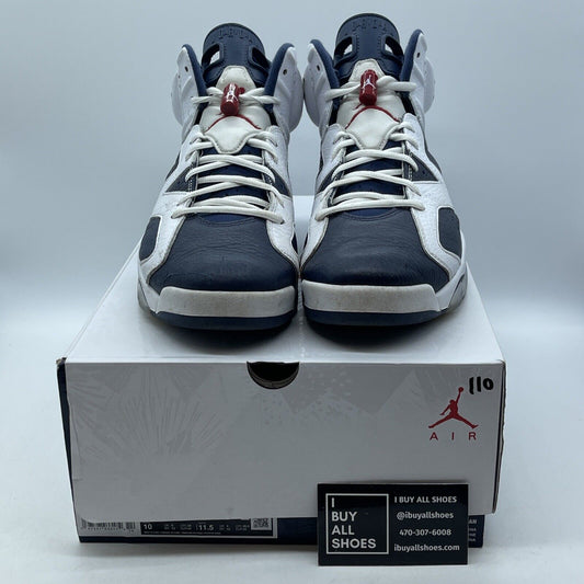 Size 10 - Air Jordan 6 Retro 2024 Olympic Blue White Suede Leather (CT8529-164)