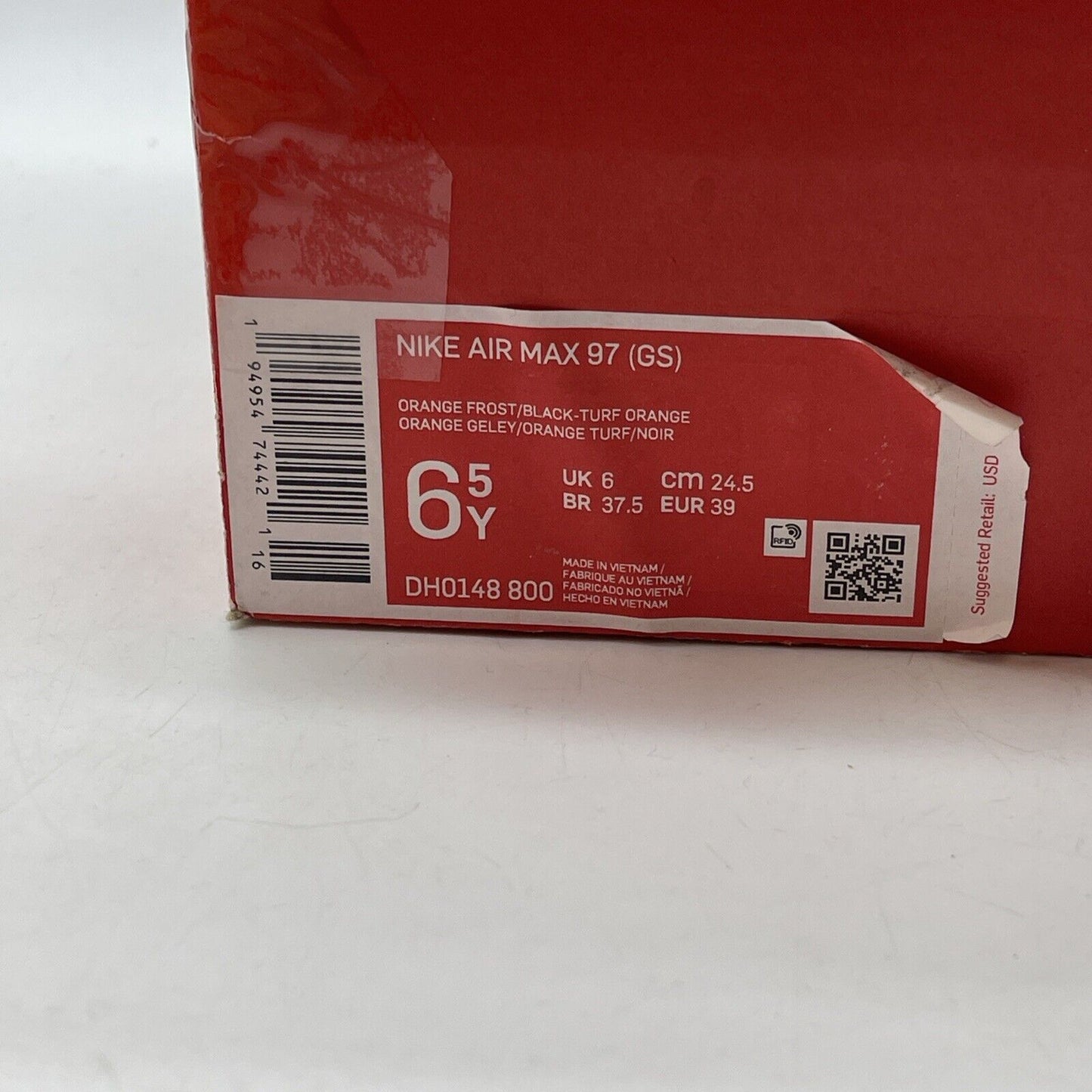 Size 6.5Y - Nike Air Max 97 City Special Los Angeles Orange Suede (DH0148-800)