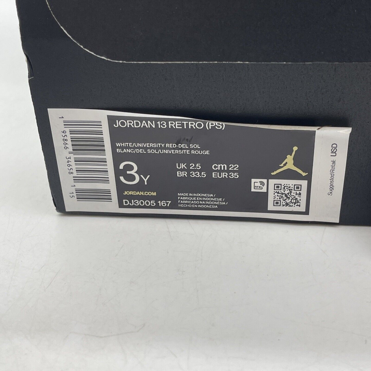 Size 3Y (GS) - Jordan 13 Retro Mid Del Sol Yellow Black White Suede (DJ3005-167)