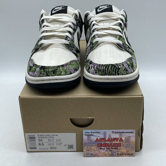 Size 10W - Nike Dunk Next Nature Low Floral Tapestry White Black (FN7105-030)