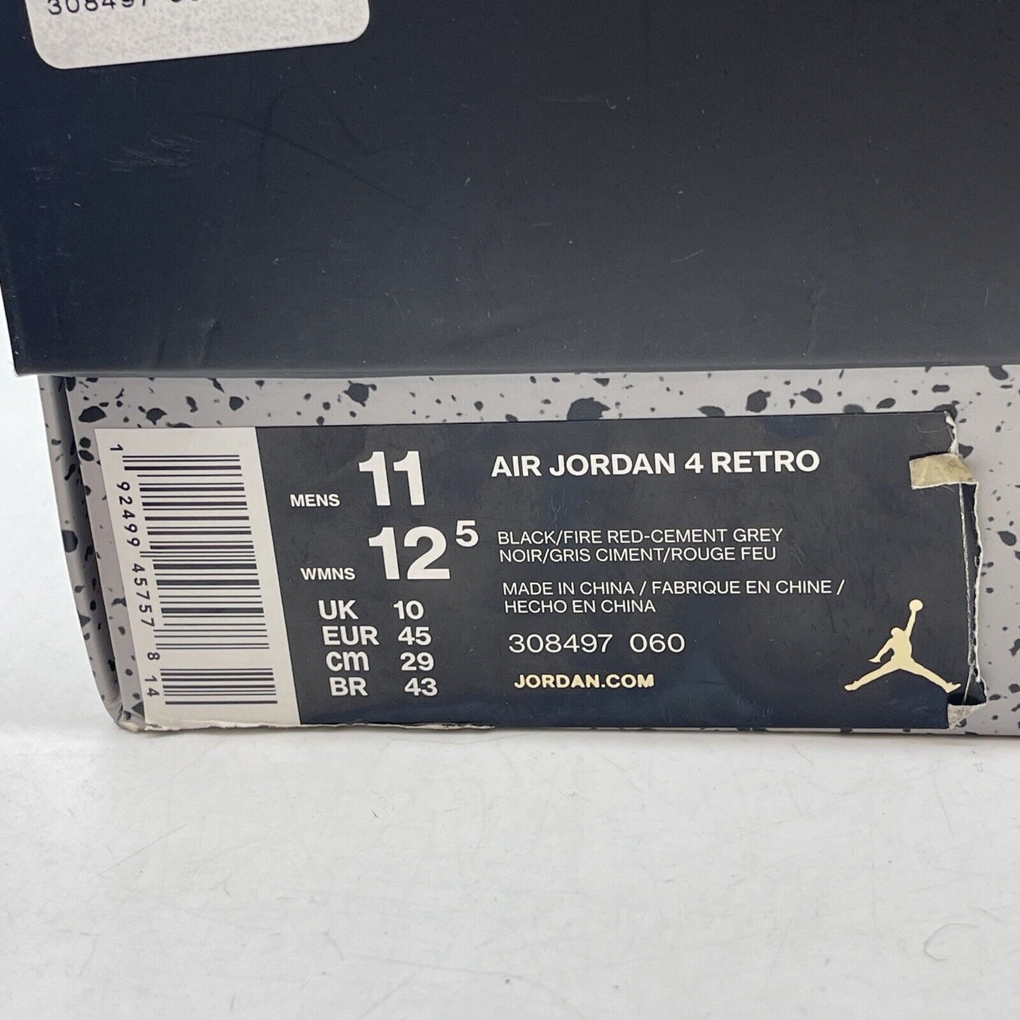 Size 11 - Air Jordan 4 Retro Bred Reimagined Black Grey Red Suede (308497-060)
