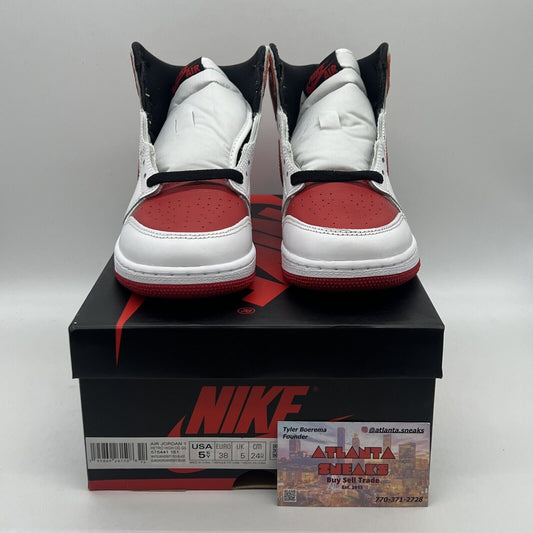 Size 5.5 - Jordan 1 Retro OG High Heritage Brand New Og All White Red Black