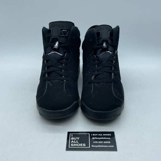 Size 7Y - Jordan 6 Retro Mid Chrome Black Suede (DX2835-001)