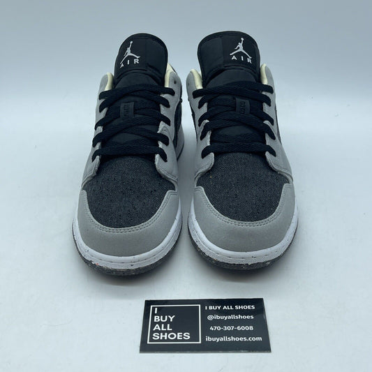 Size 7Y - Nike Air Jordan 1 Low SE Crater Grey Black Blue Suede (DM4690-001)