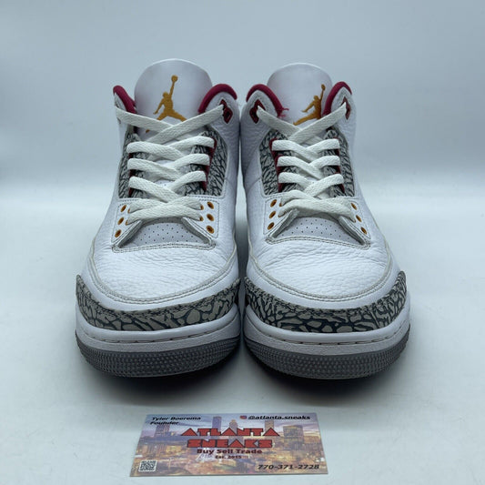 Size 10 - Jordan 3 Retro Mid Cardinal Red Gray White Leather (CT8532-126)