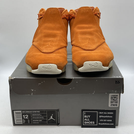 Size 12 - Air Jordan 18 Retro Orange Suede White (AA2494-801)