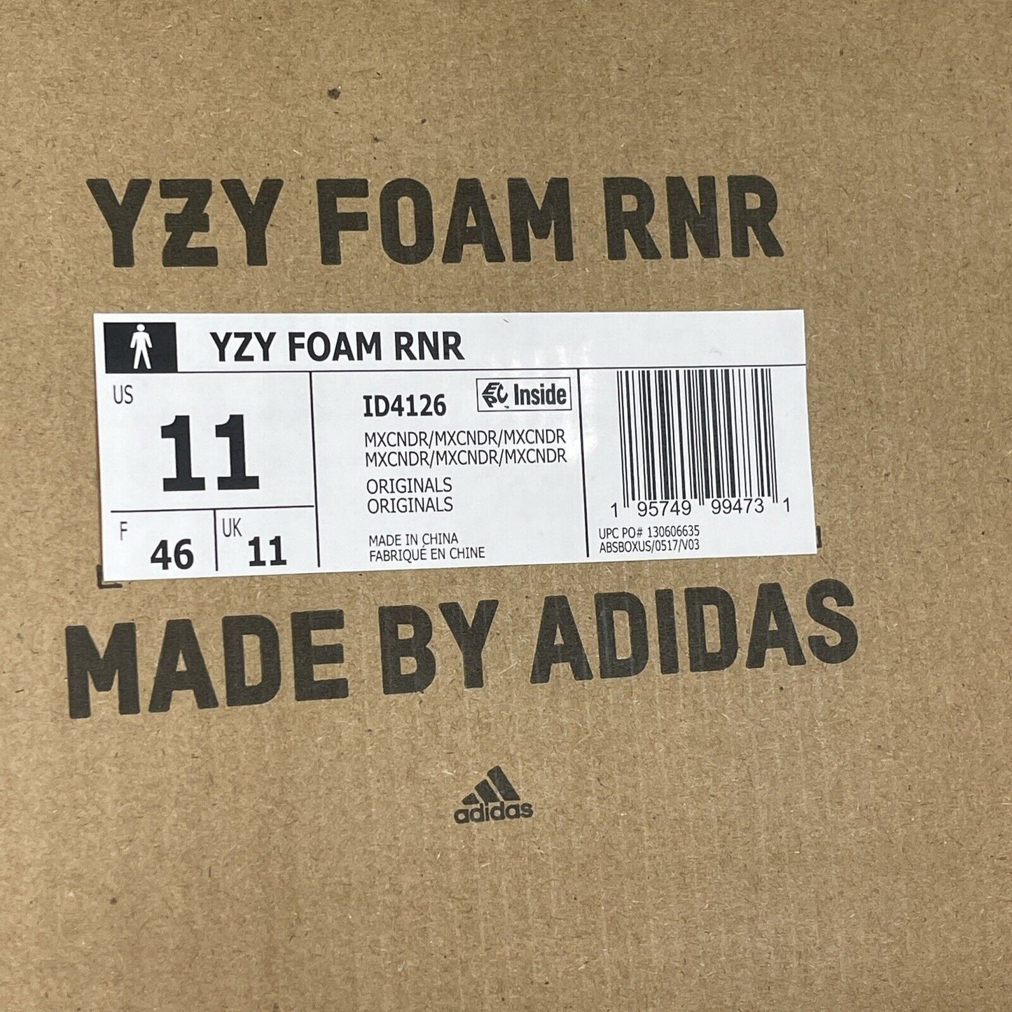 Size 11 - Adidas Yeezy Foam Runner MX Cinder Leather Black Blue Brown (ID4126)