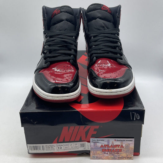 Size 10 - Jordan 1 Retro OG High Patent Bred Black Red White (555088-063)