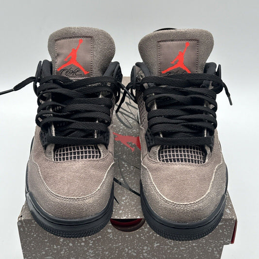 Size 8 - Jordan 4 Retro Mid Taupe Haze Infrared Brown Cracked Suede Red Black Og