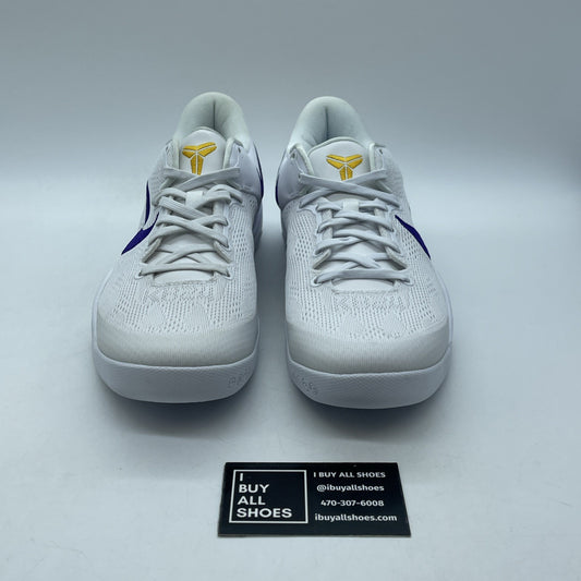 Size 9 - Nike Kobe 8 Protro Lakers Home Unreleased White Suede (HF9550-100)