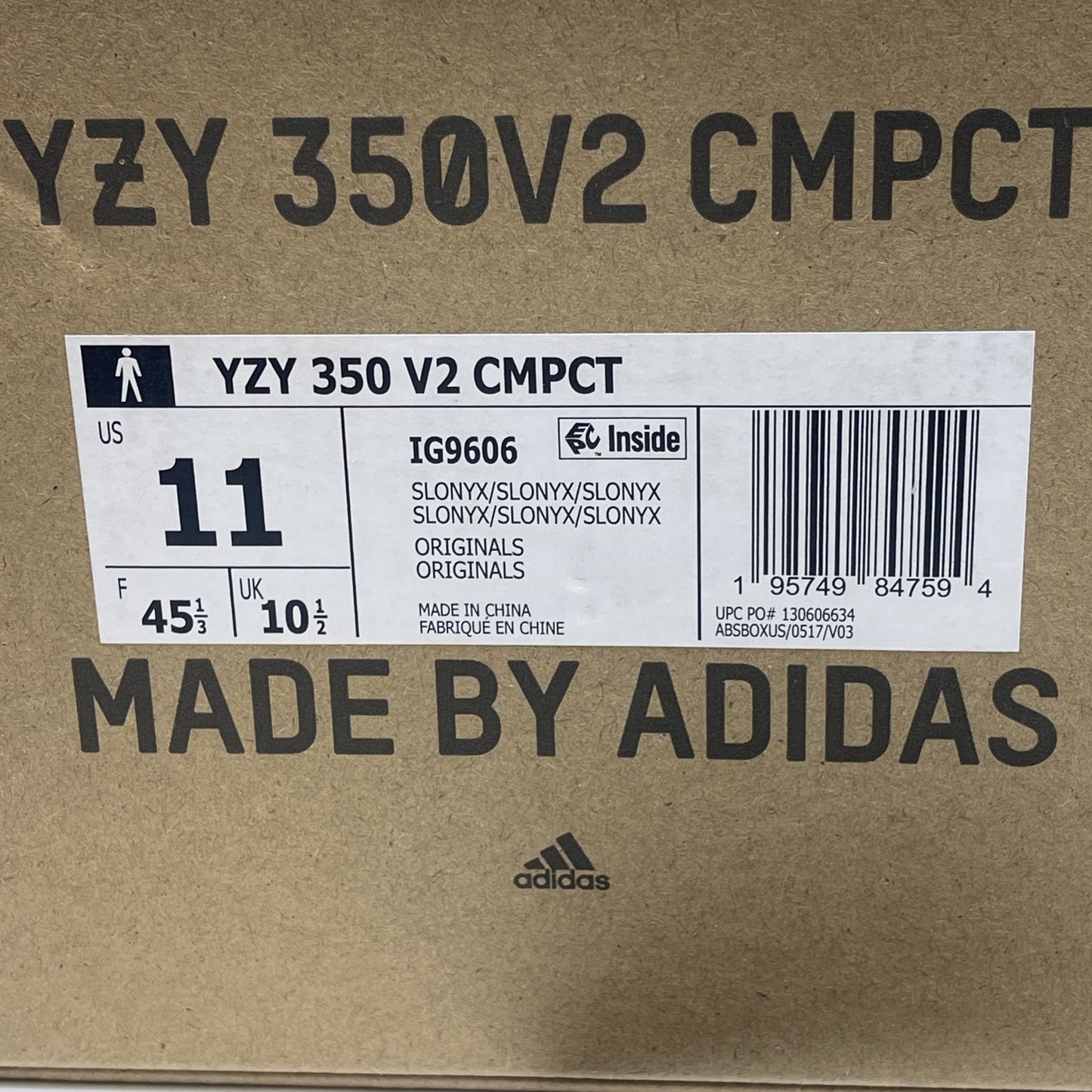 Size 11 - adidas Yeezy Boost 350 V2 CMPCT Slate Onyx grey Black Suede (IG9606)