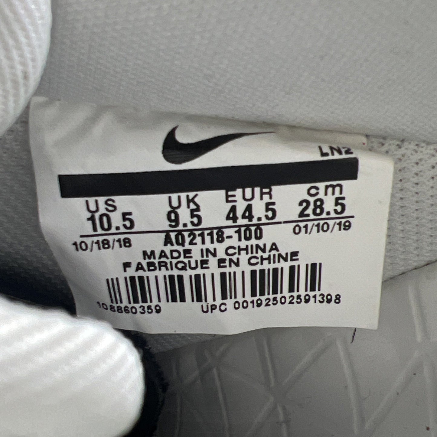 Size 10.5 - Nike Air Force 1 CMFT Low Equality (AQ2118-100)