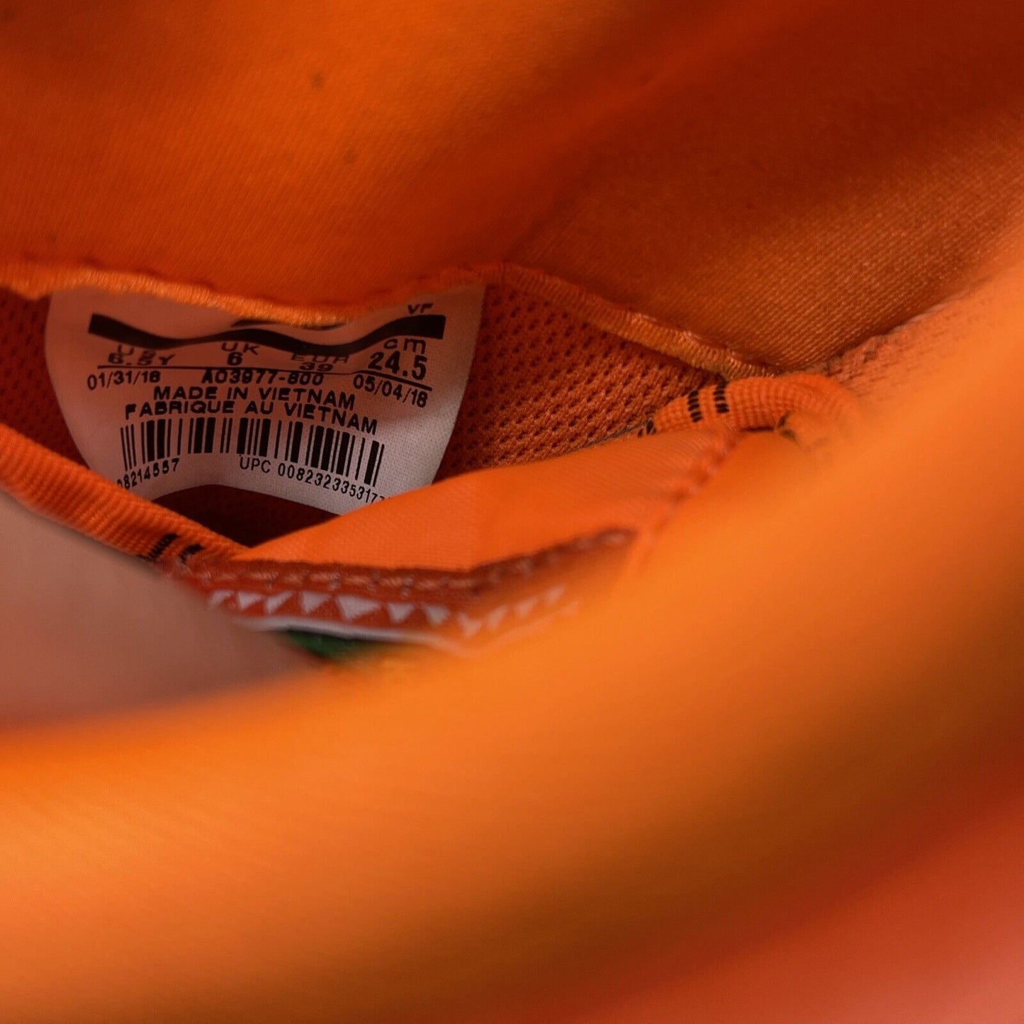 Size 6.5Y - Air Force One Low "Just Do It’ Orange White Leather (AO3977-800)