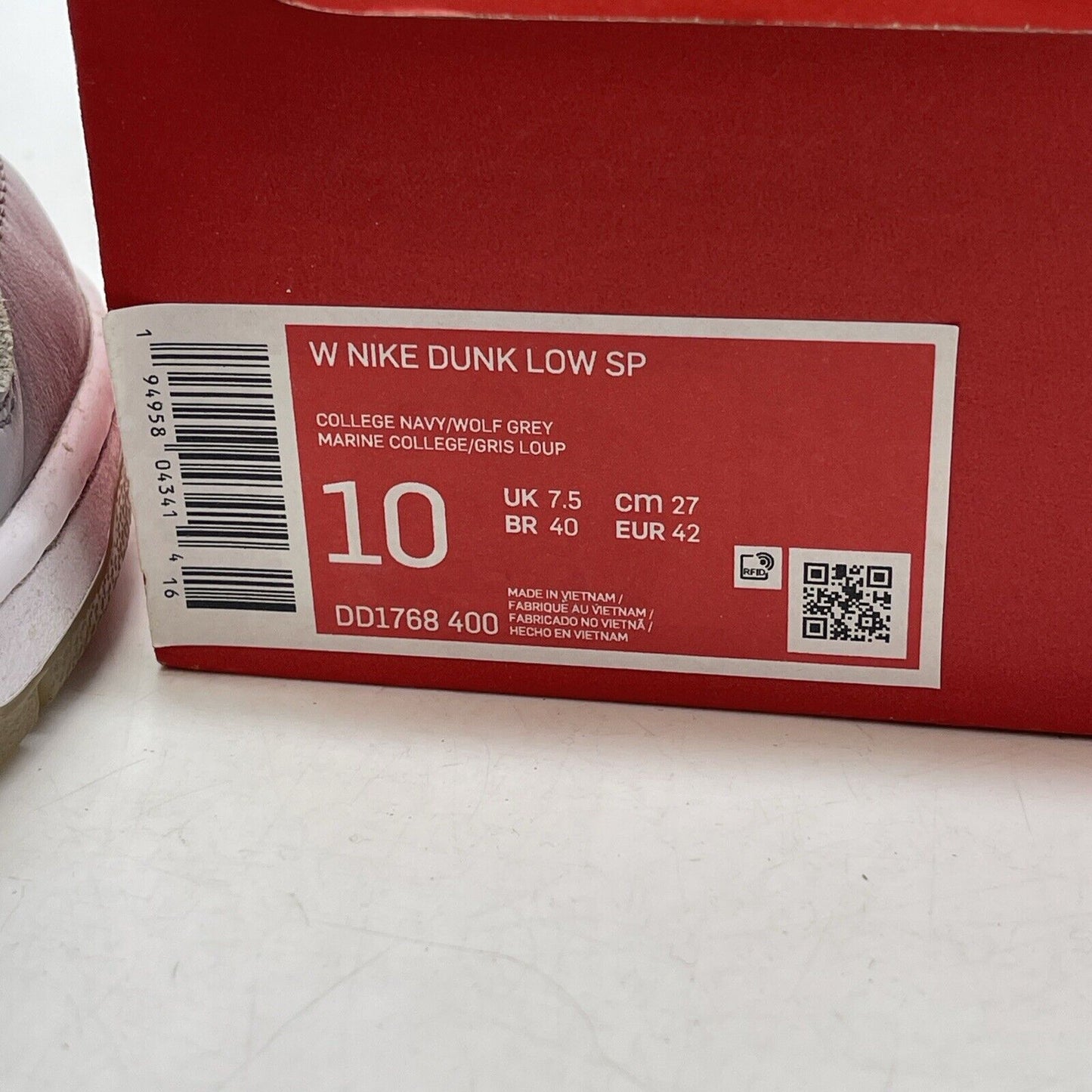Size 10 - Nike Dunk Low SP College Navy 2021 Grey Red Suede Leather (DD1768-400)
