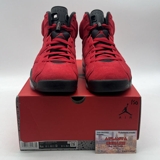 Size 10.5 - Air Jordan 6 Retro Toro Bravo Black Red Suede (CT8529-600)
