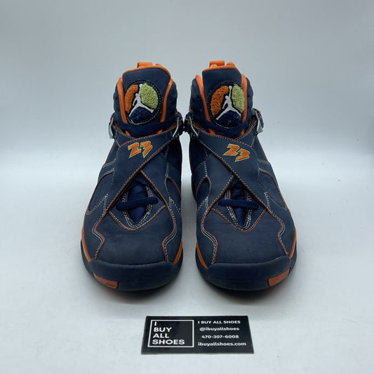 Size 9 - Air Jordan 8 Retro LS Pea Pods Blue Orange Suede (316324-481)