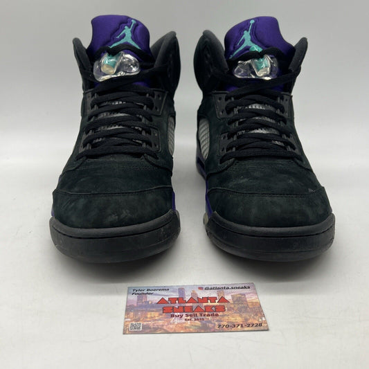 Size 10.5 - Air Jordan 5 Retro Black Grape Aqua Suede (136027-007)