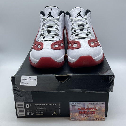 Size 8.5 - Air Jordan 11 Retro IE Low Gym Red Suede White Leather (919712-101)