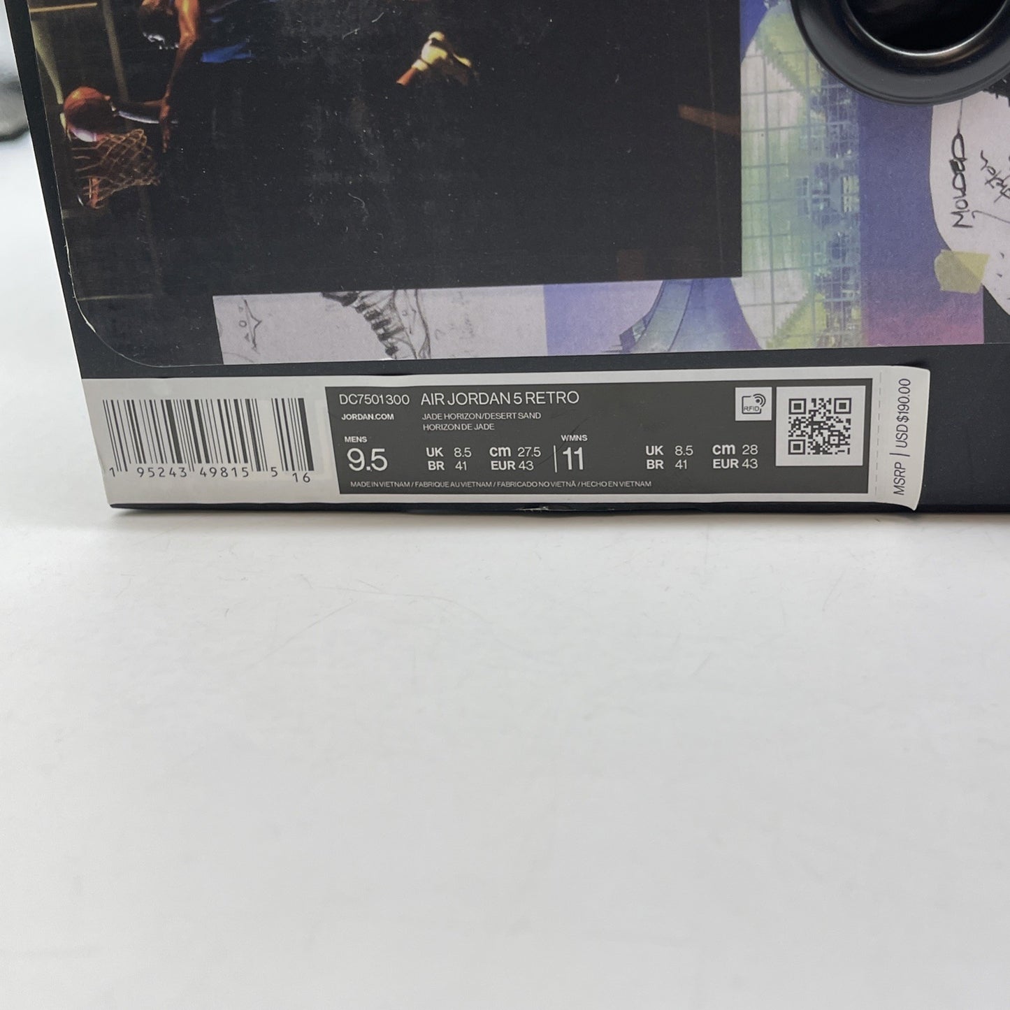 Size 9.5 - Jordan 5 JADE HORIZON Blue White Suede (DC7501300)