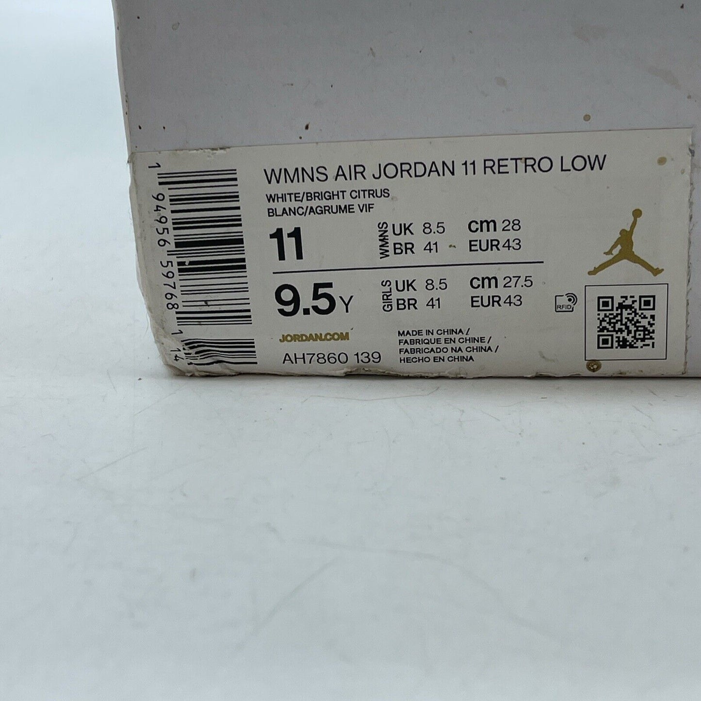 Size 11W - Air Jordan 11 Retro Low Bright Citrus White Leather (AH7860-139)