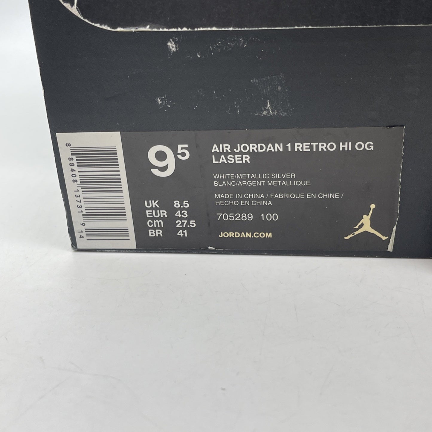 Size 9.5 - Air Jordan 1 Retro OG High Laser White Grey Suede (705289-100)