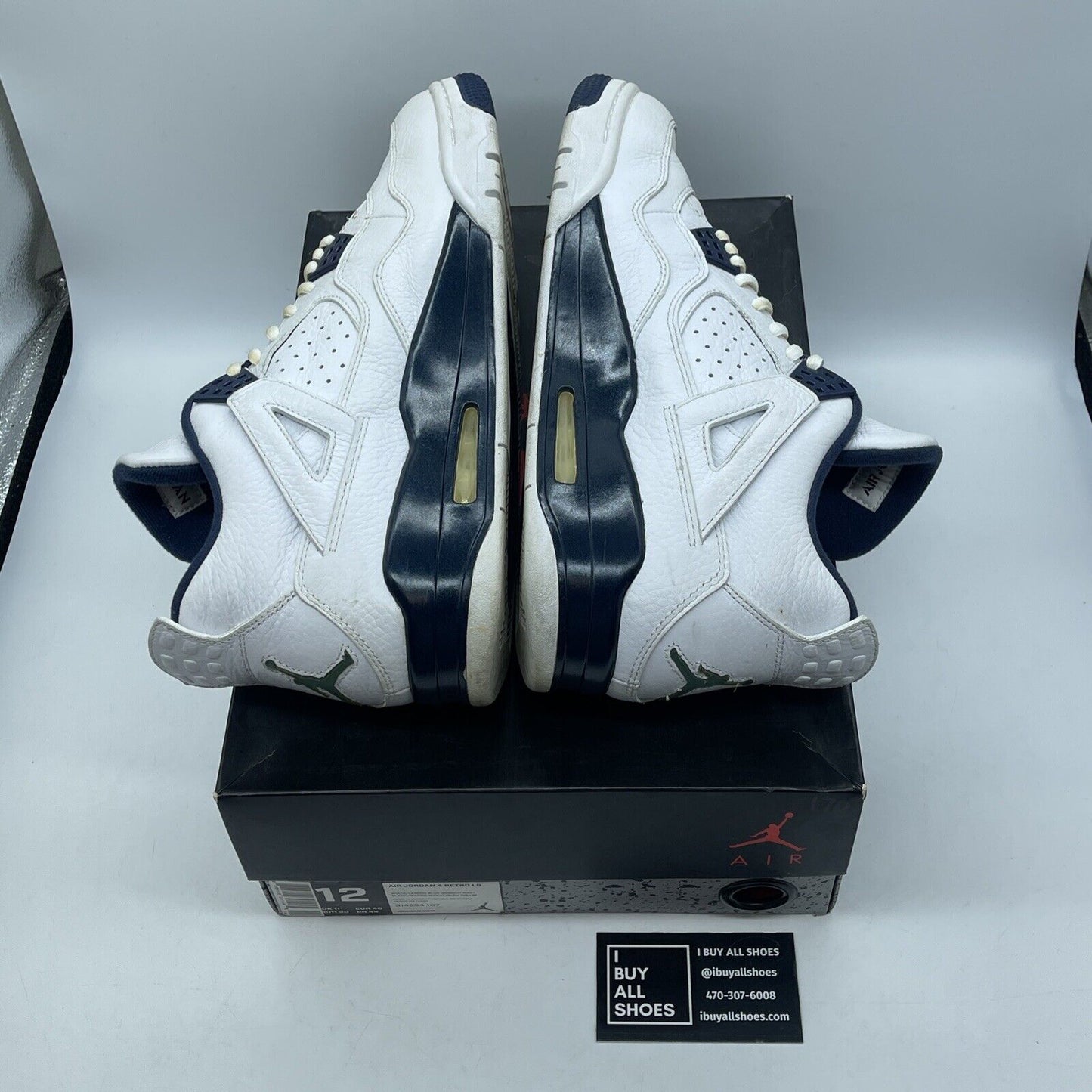 Size 12 - Air Jordan 4 Retro LS Columbia White Blue Leather (314254-107)