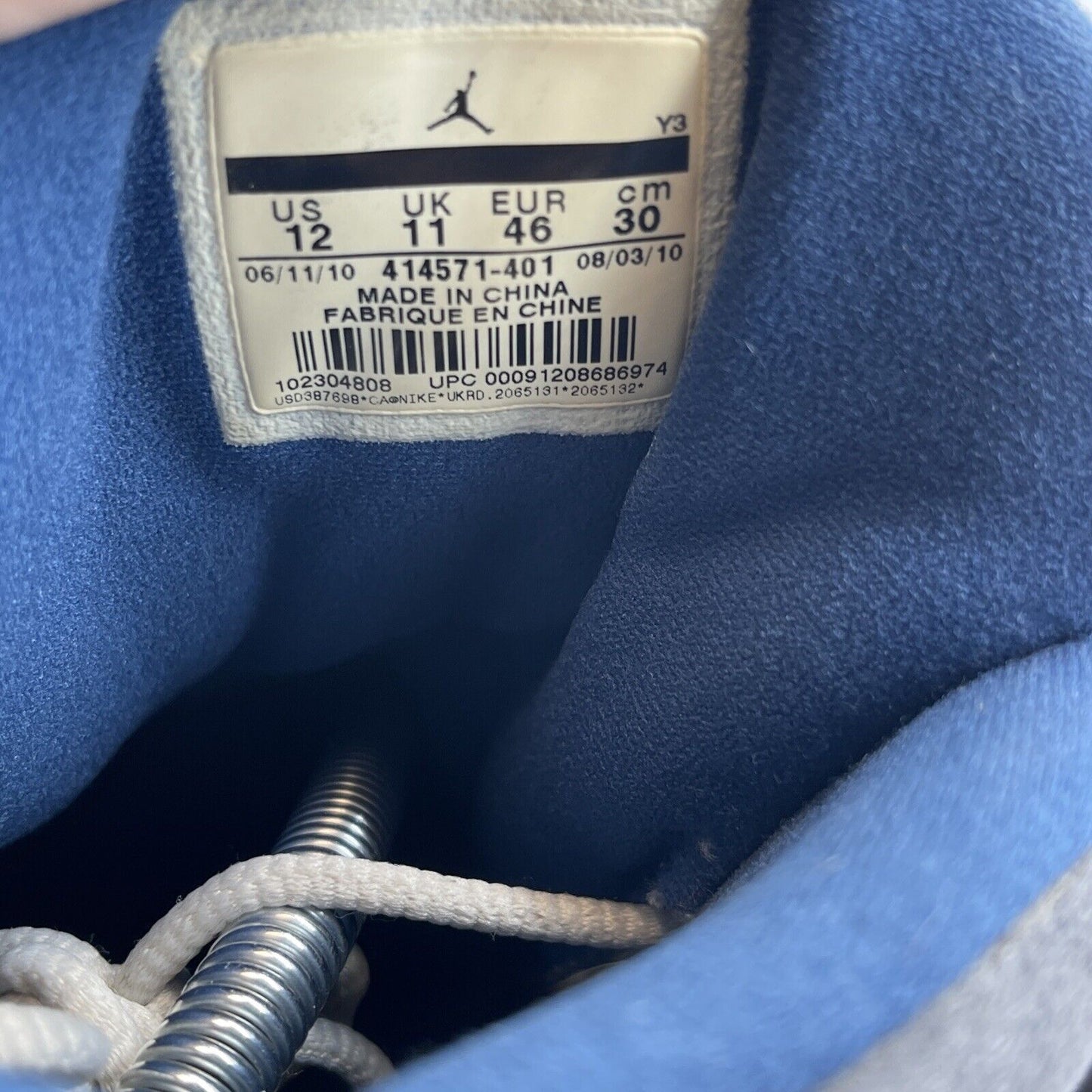 Size 12 - Air Jordan 13 Retro 2010 Flint Blue Grey Suede Leather (414571-401)