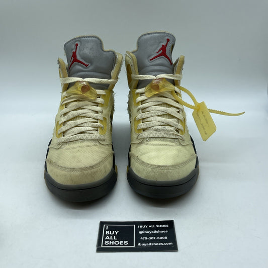 Size 7.5 - Jordan 5 SP x Off-White Mid Sail Red Black Leather (DH8565-100)