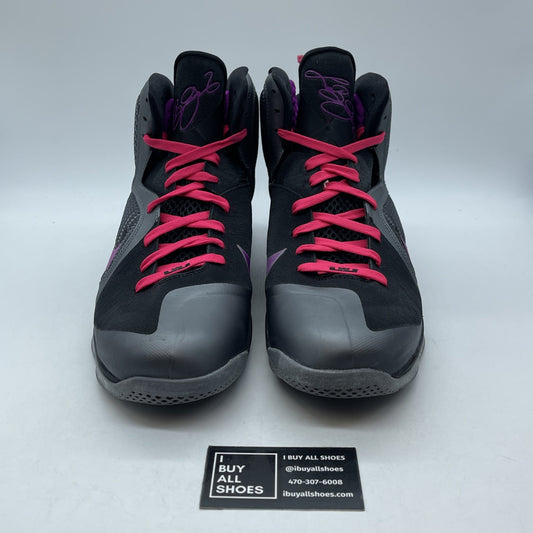 Size 13 - Nike LeBron 9 Miami Nights Grey Purple Black Leather (469764-002)