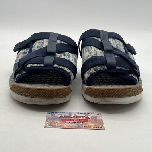 Size 11 - Dior Men Alpha Sandal Beige Blue Oblique Jacquard Logo Slide