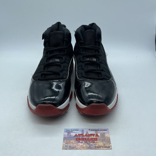 Size 7.5 - Jordan 11 Retro High Bred Black White Red Suede Leather (378037-061)