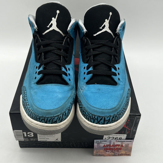 Size 13 - Jordan 3 Retro Powder Blue 2014 Black White Suede Cookie Monster Vibes