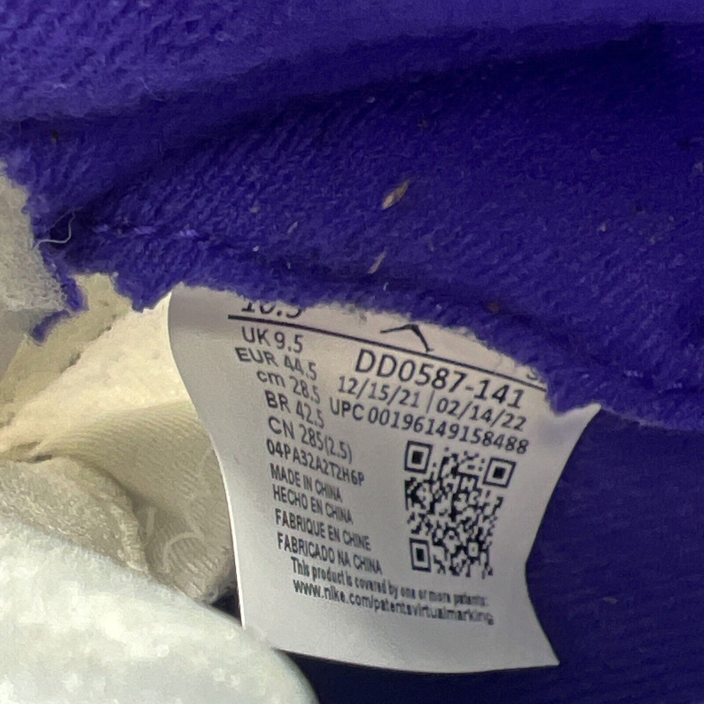 Size 10.5 - Jordan 5 Concord 2022 White Purple Black Leather (DD0587-141)