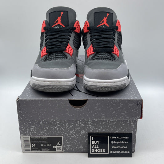 Size 8 - Jordan 4 Infrared 2022 Grey Black Suede (DH6927-061)