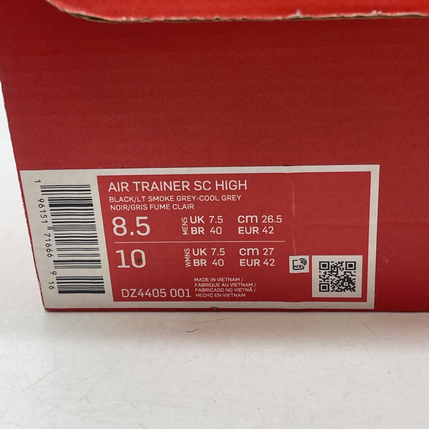 Size 8.5 - Nike Air Trainer SC High Raiders Black White Silver Suede (DZ4405-001