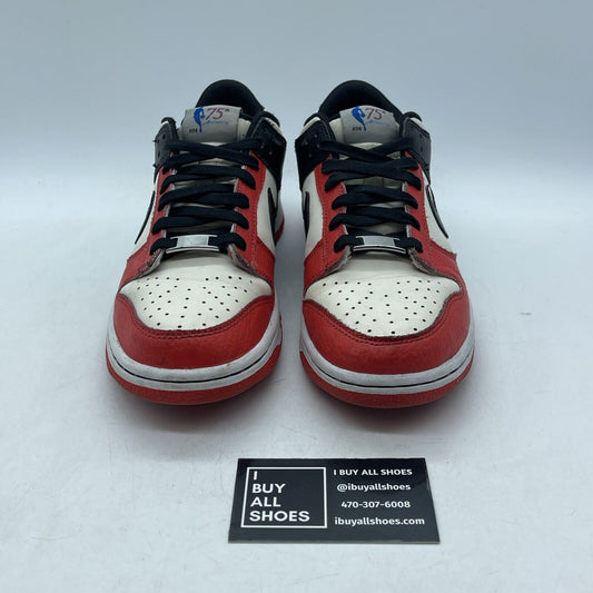Size 7Y - Nike Dunk Low EMB x NBA Black White Red Leather Suede (DO6288-100)
