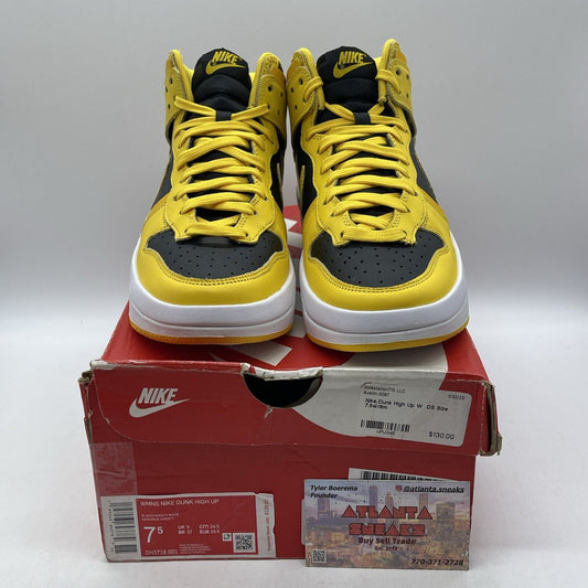 Size 7.5W - Dunk High Up Varsity Maize Yellow Black White Leather (DH3718-001)