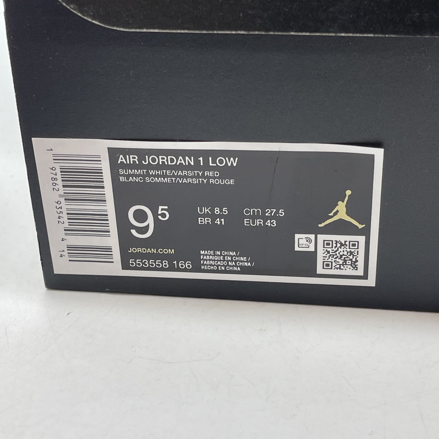 Size 9.5 - Air Jordan 1 Low New Beginnings Red White Leather (553558-166)