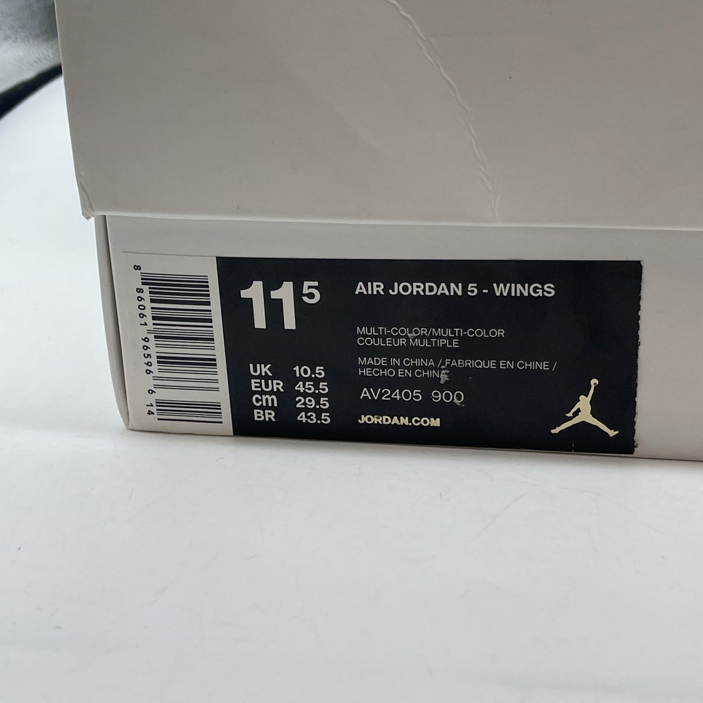 Size 11.5 - Air Jordan 5 Retro Wings White Blue Leather (AV2405-900)