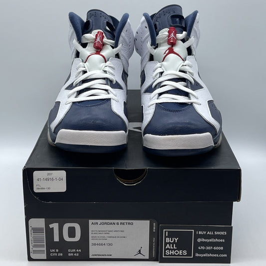 Size 10 - Air Jordan 6 Retro 2012 Olympic Blue White Leather (384664-130)